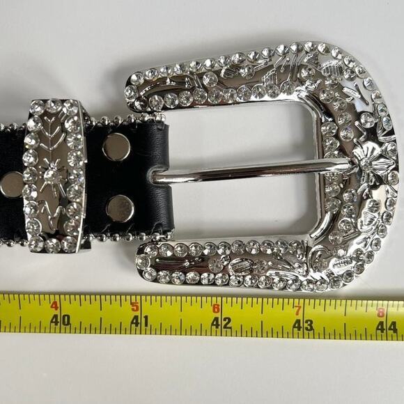 Grunge Goth Cross Gemstone Belt – Black Silver Unisex Style, Brand New - Picture 9 of 12